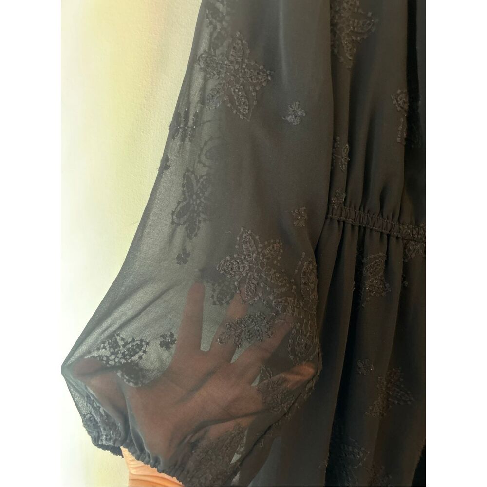 Embroidered Lace Overlay Maxi Dress sz S Fairy Goth Witchy Grunge